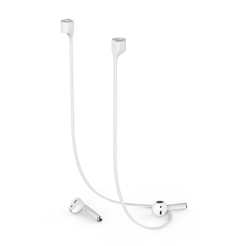AHASTYLE PT74 For AirPods Silicone Magnetic Suction Anti-lost Rope Earphone Neck Lanyard - White