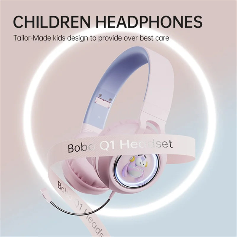 FINGERTIME Q1 BT5.3 Space Capsule Wireless Headset with Breathing Light Bluetooth Headphone for Kids - White
