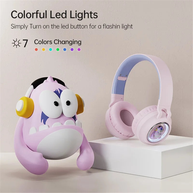 FINGERTIME Q1 BT5.3 Space Capsule Wireless Headset with Breathing Light Bluetooth Headphone for Kids - White