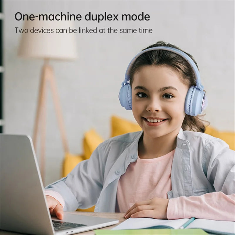 FINGERTIME Q1 BT5.3 Space Capsule Wireless Headset with Breathing Light Bluetooth Headphone for Kids - White