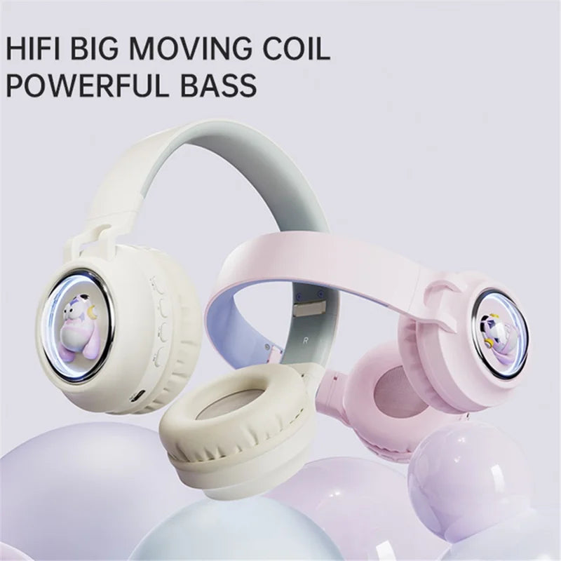 FINGERTIME Q1 BT5.3 Space Capsule Wireless Headset with Breathing Light Bluetooth Headphone for Kids - White