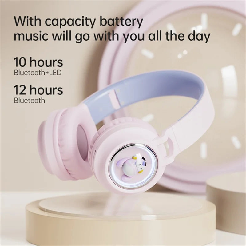 FINGERTIME Q1 BT5.3 Space Capsule Wireless Headset with Breathing Light Bluetooth Headphone for Kids - White