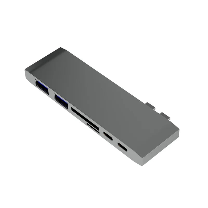 6-in-1 Dual USB Type-C Multi-Port Adapter Dongle Converter for MacBook