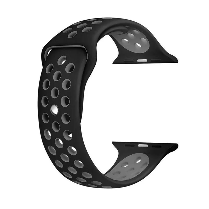 Apple Watch urrem 38/40 mm. Silicone. Sort/Grå