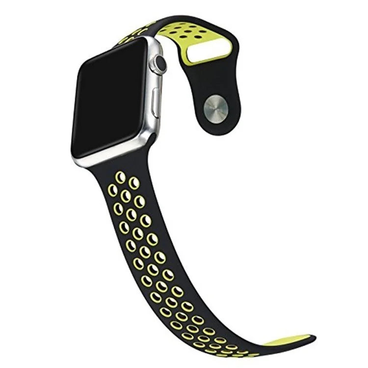 Apple Watch urrem 38/40 mm. Silicone. Sort/Lime