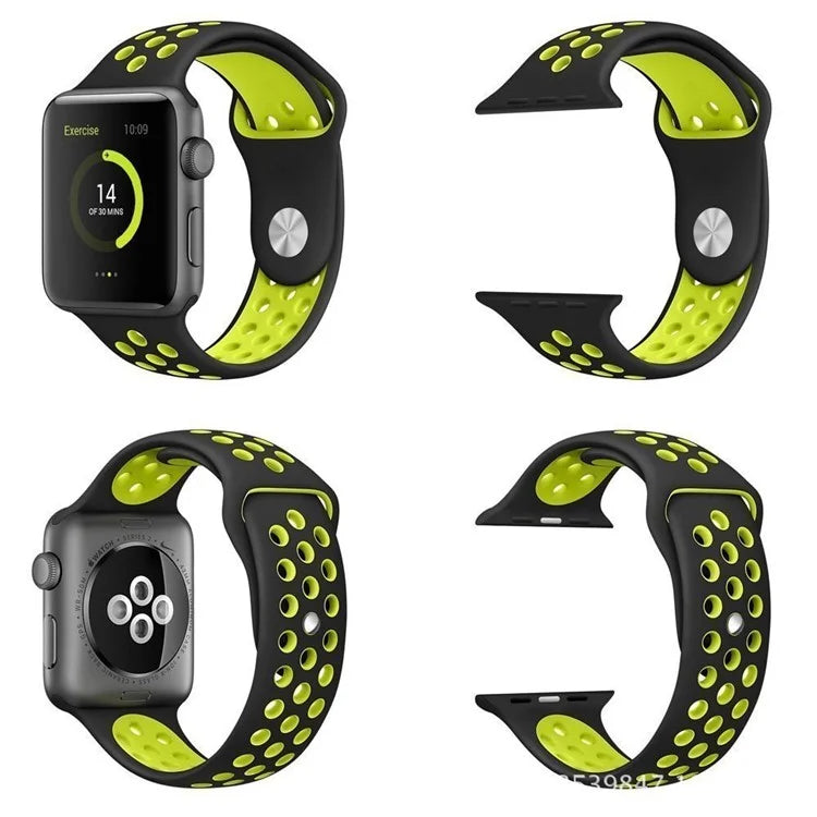 Apple Watch urrem 38/40 mm. Silicone. Sort/Lime