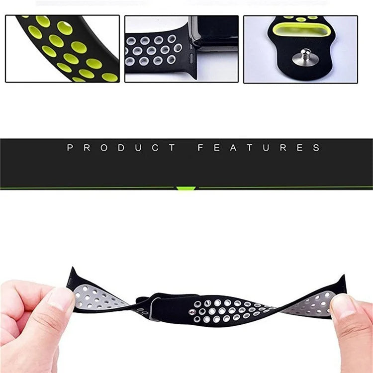 Apple Watch urrem 38/40 mm. Silicone. Sort/Lime