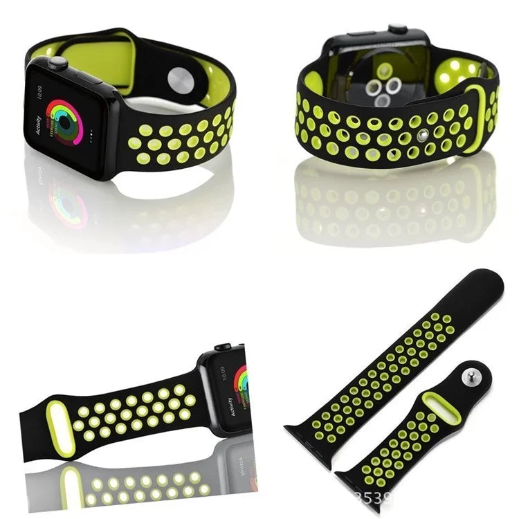 Apple Watch urrem 38/40 mm. Silicone. Sort/Lime