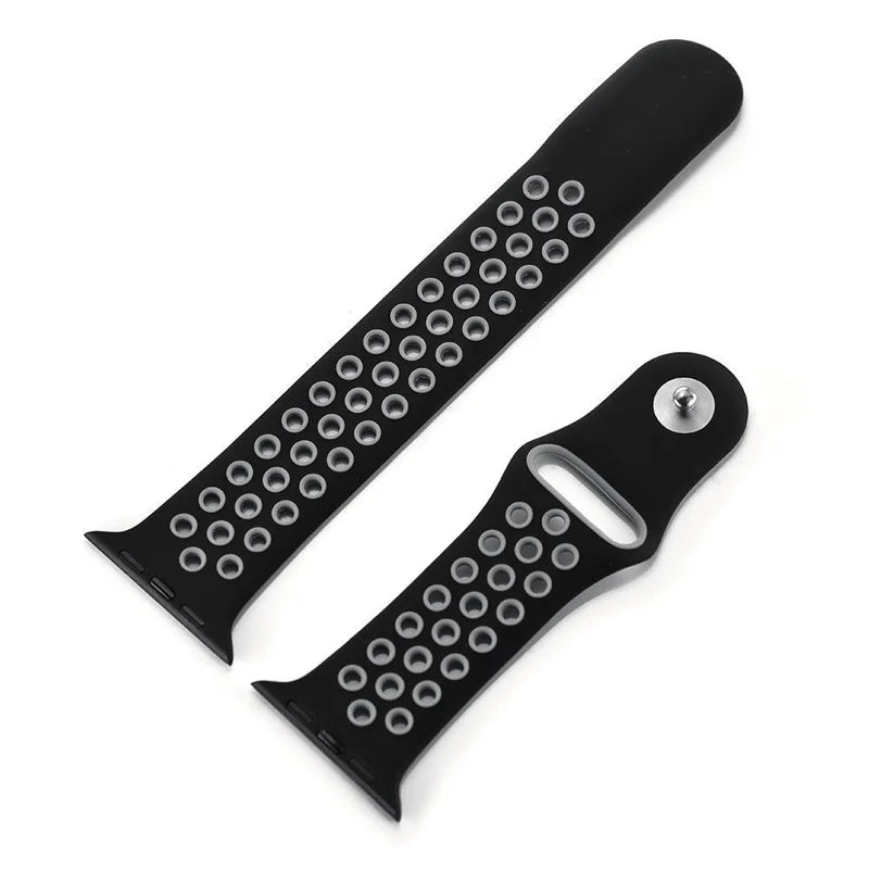 Apple Watch urrem 42/44 mm. Silicone. Sort/Grå