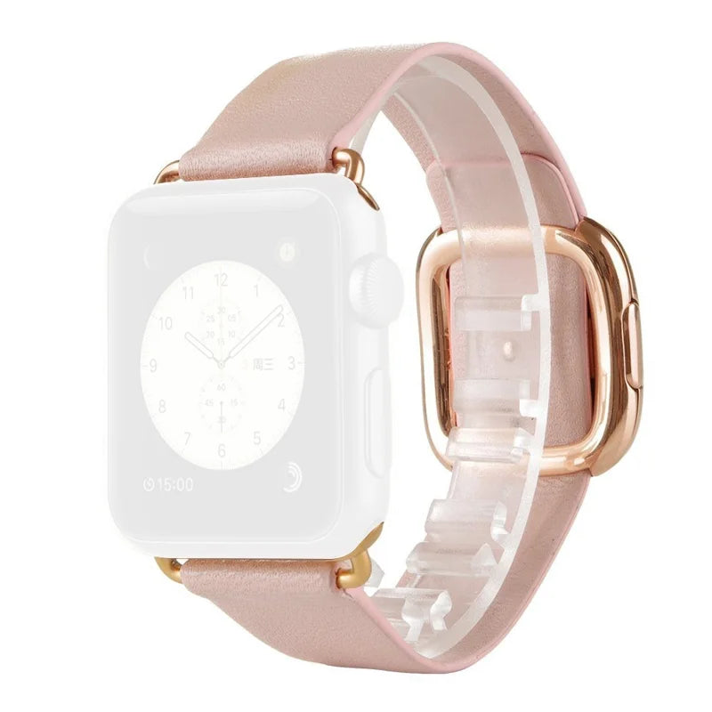 Apple Watch Læder Urrem. 42/44mm. Lyserød