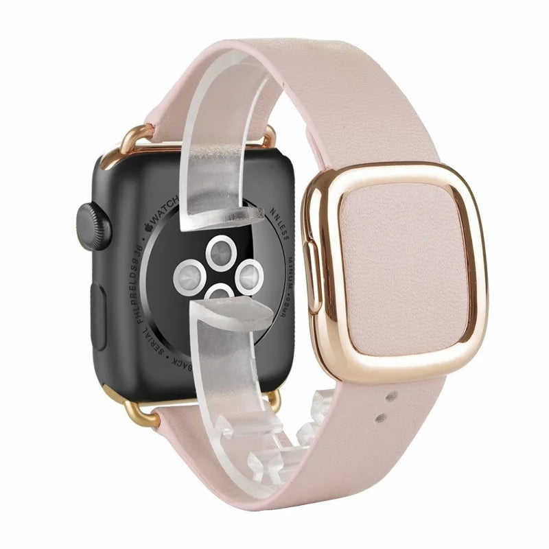 Apple Watch Læder Urrem. 42/44mm. Lyserød