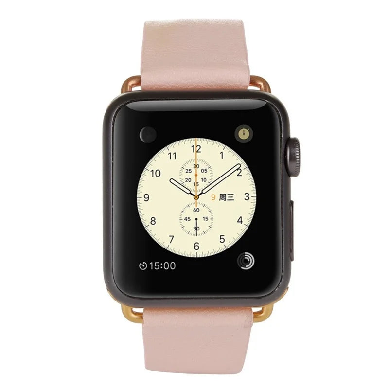 Apple Watch Læder Urrem. 42/44mm. Lyserød