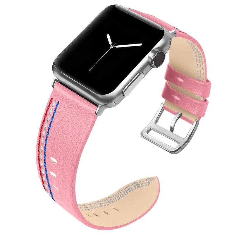 Apple Watch urrem 38/40mm. Genuine læder Lyserød