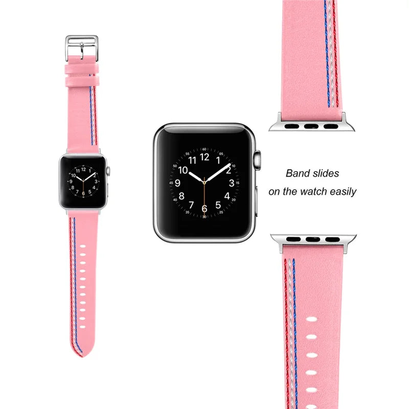 Apple Watch urrem 38/40mm. Genuine læder Lyserød