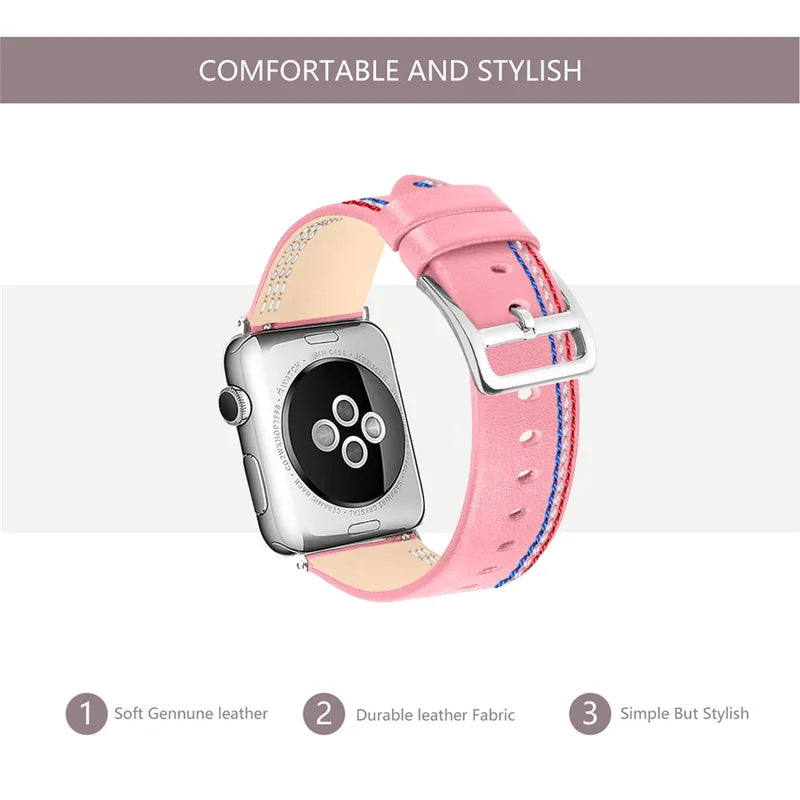 Apple Watch urrem 38/40mm. Genuine læder Lyserød