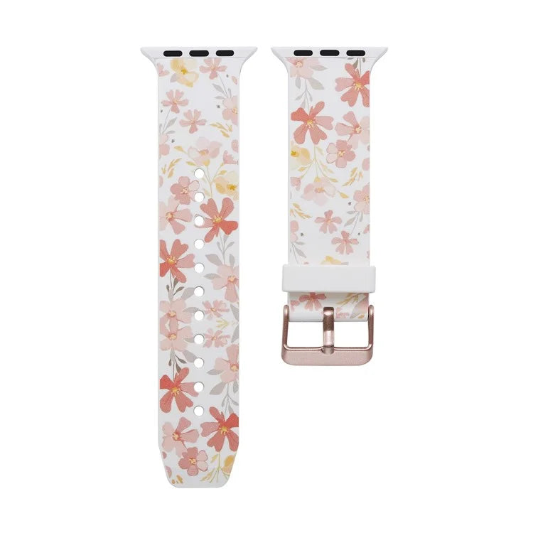Apple Watch urrem 42/44mm. Silicone Blomster