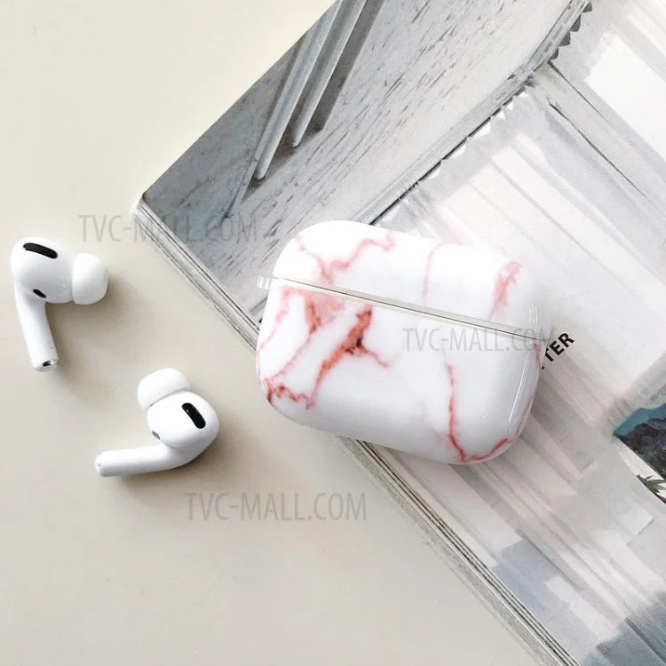 AirPods Pro taske. Marmor Hvid/Rød