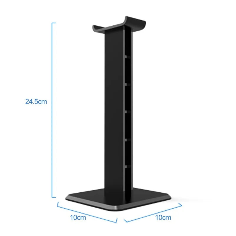 Plastic Holder Stand Stable Desktop Bracket with Sticker for Wired or Wireless Gaming Headset - Black
