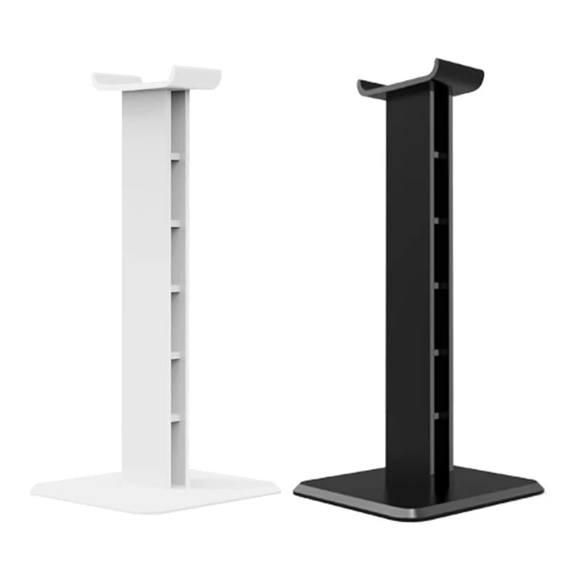 Plastic Holder Stand Stable Desktop Bracket with Sticker for Wired or Wireless Gaming Headset - Black