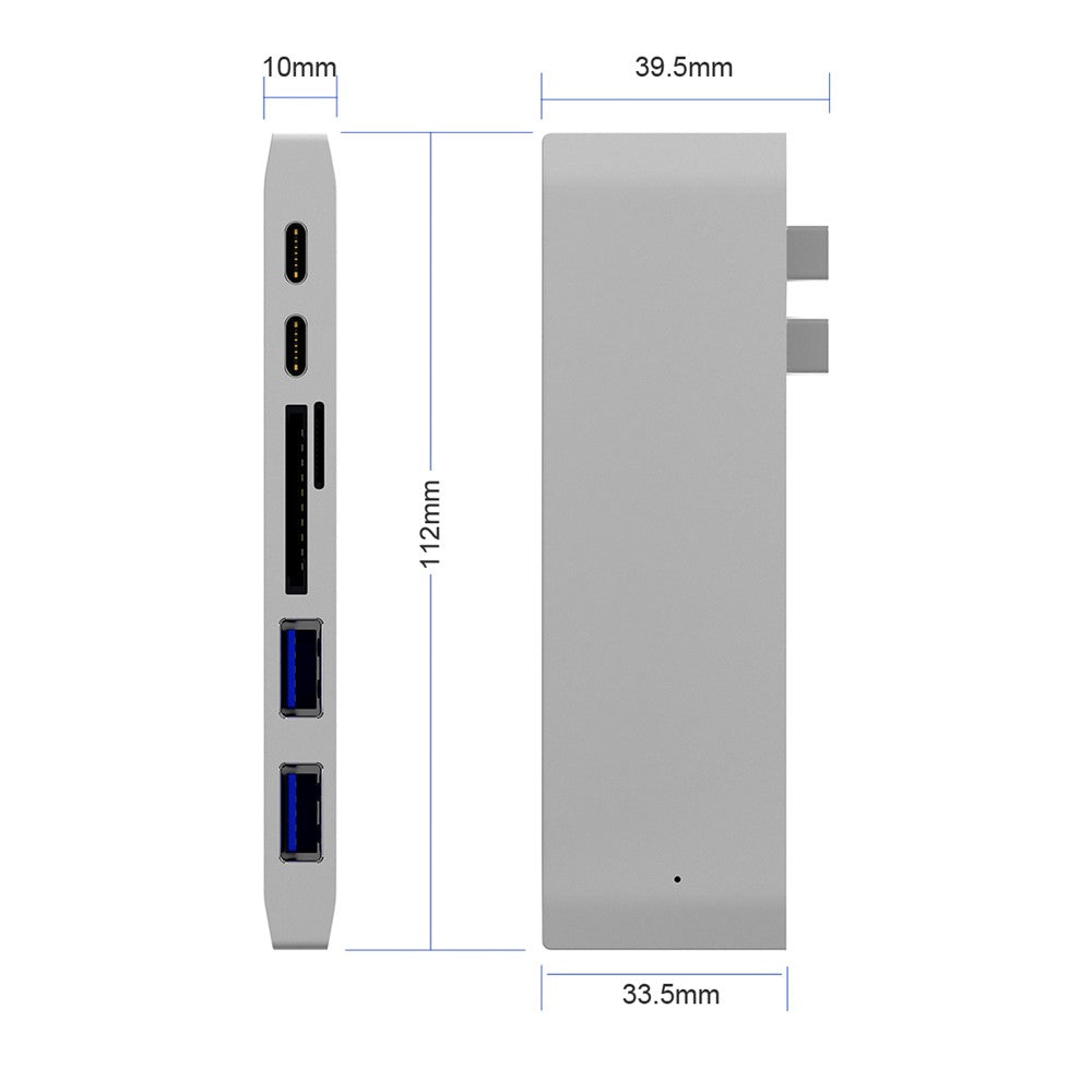 6-in-1 Dual USB Type-C Multi-Port Adapter Dongle Converter for MacBook - produktbillede 11
