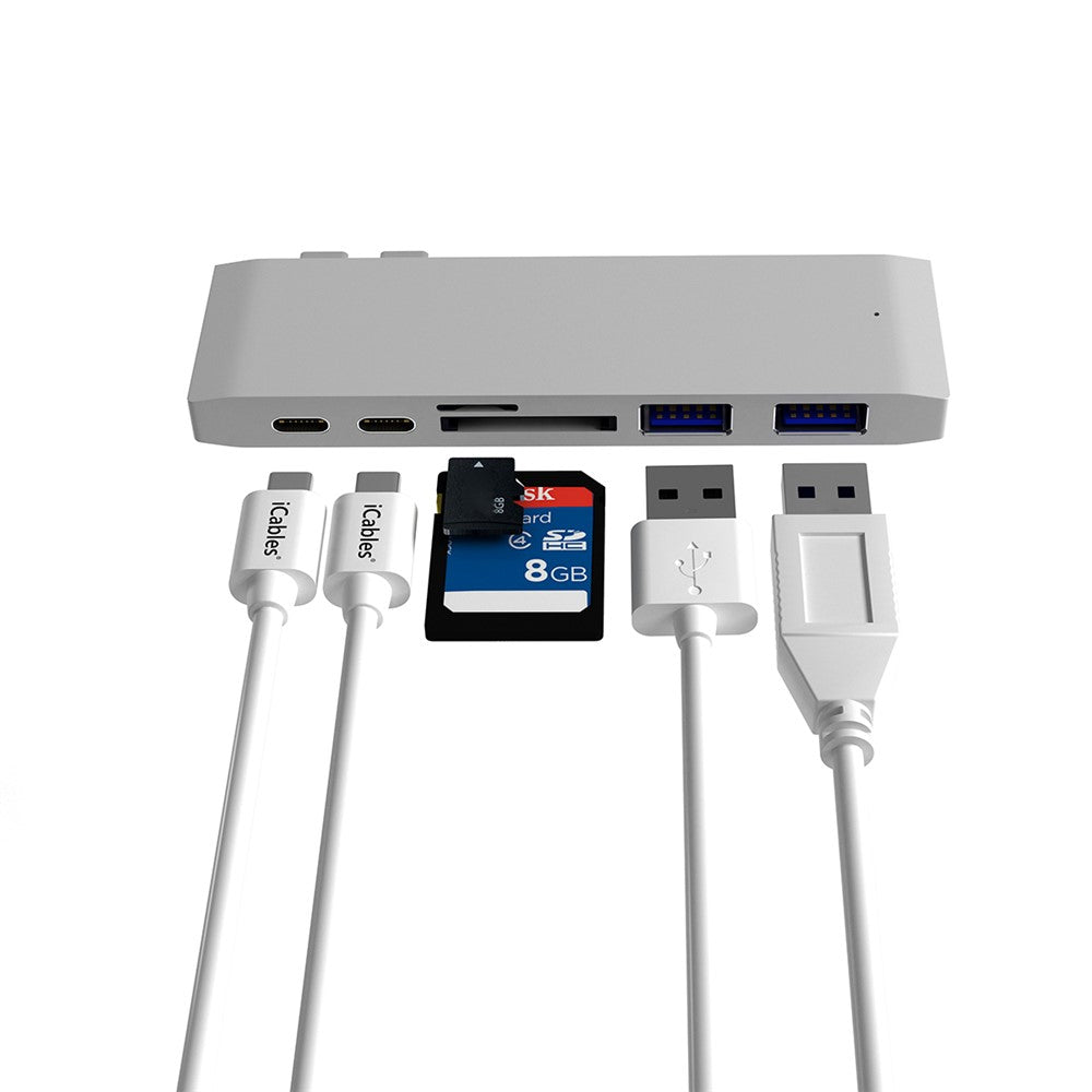 6-in-1 Dual USB Type-C Multi-Port Adapter Dongle Converter for MacBook - produktbillede 13
