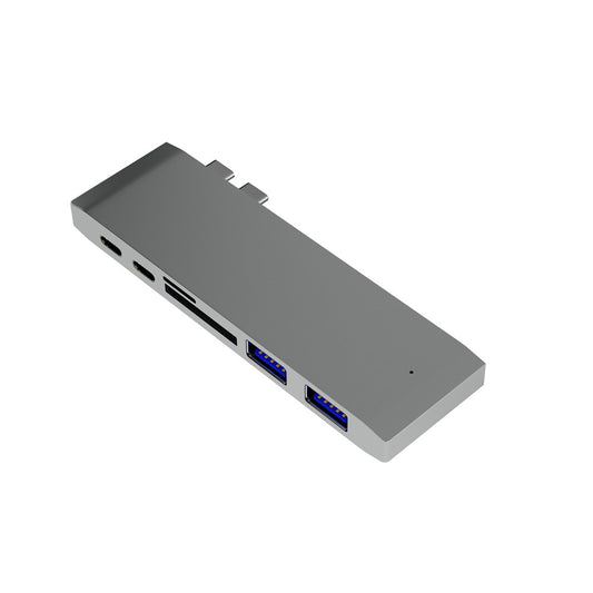 6-in-1 Dual USB Type-C Multi-Port Adapter Dongle Converter for MacBook - produktbillede 1