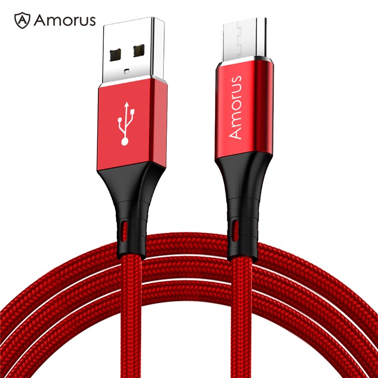 Kabel USB/MicroUSB 1m Rød