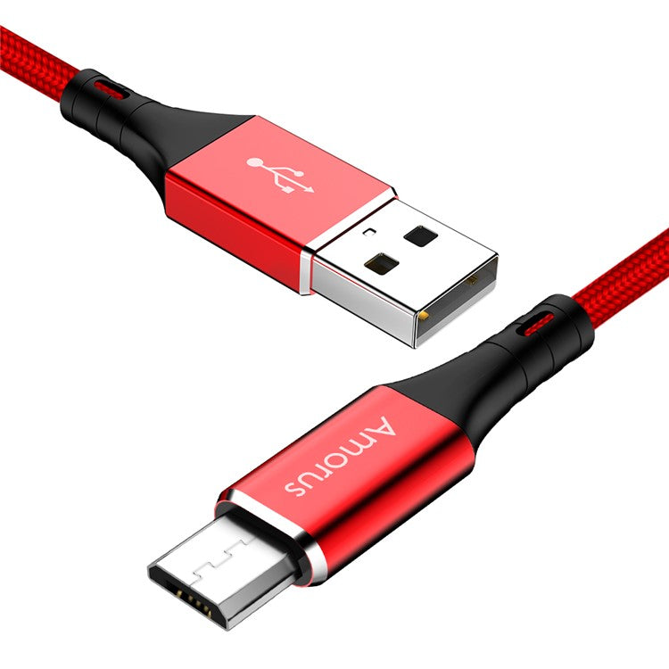 Kabel USB/MicroUSB 1m Rød