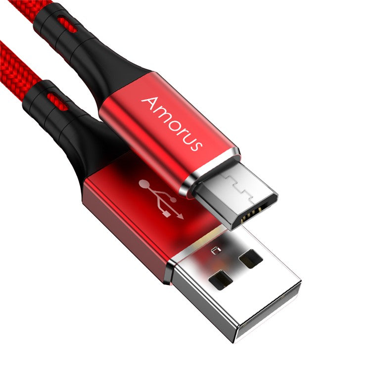Kabel USB/MicroUSB 1m Rød