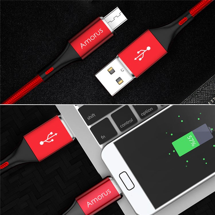 Kabel USB/MicroUSB 1m Rød