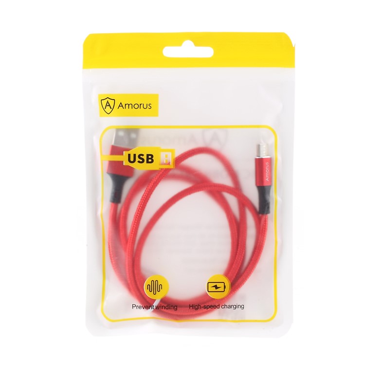 Kabel USB/MicroUSB 1m Rød