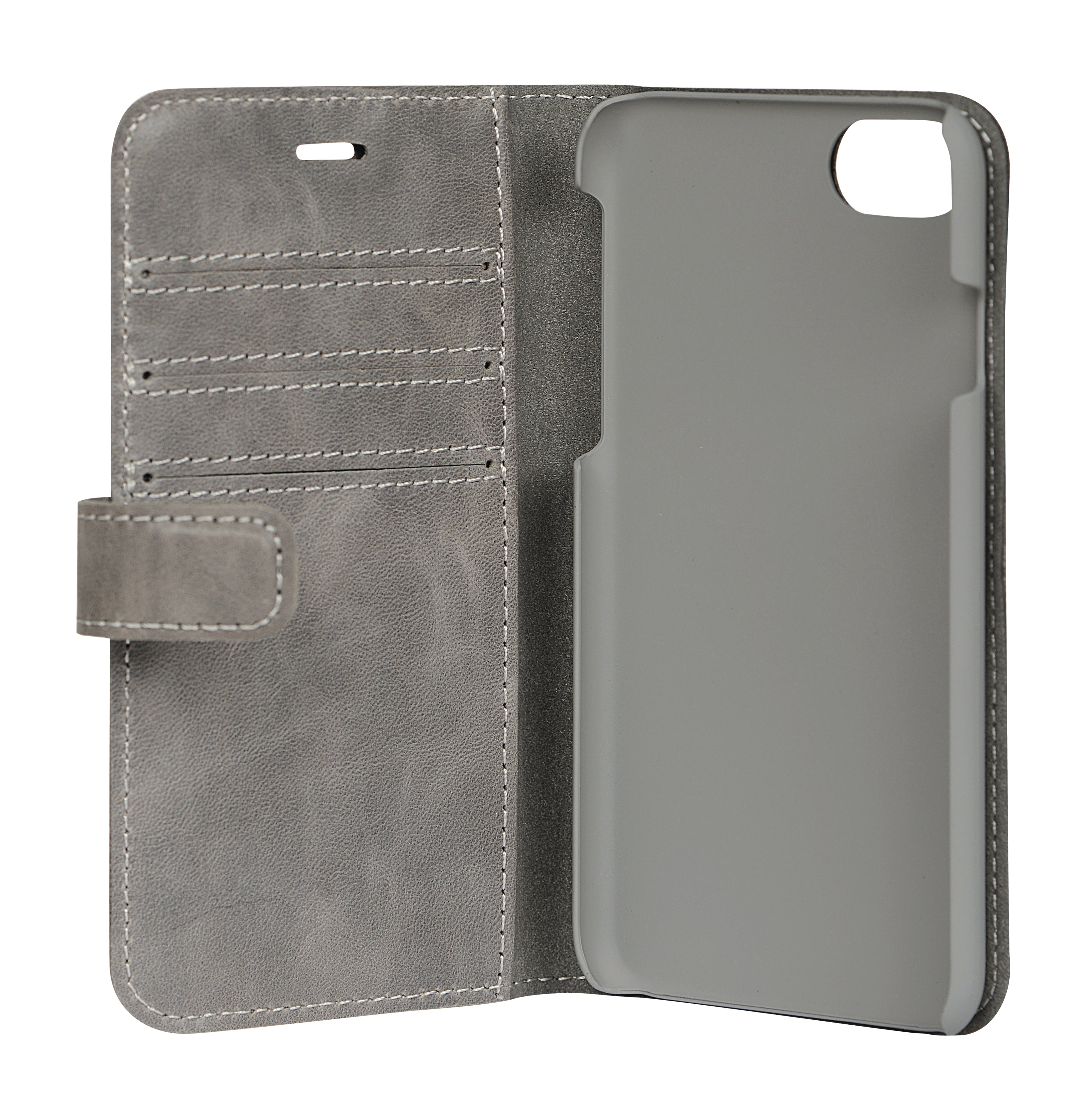 iPhone 6/7/8/SE Cover med kortholder Leath Wall 3 Gr – Grøn/Grå – Essentials - billede 3