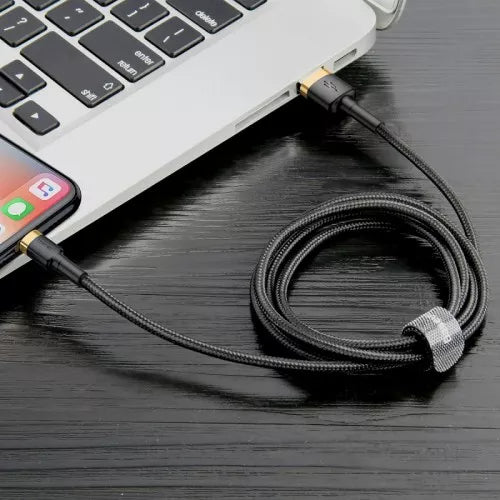 BASEUS USB Cable - Cafule CALKLF-CV1 IPHONE lightning 2M 1.5A black-gold - billede 3