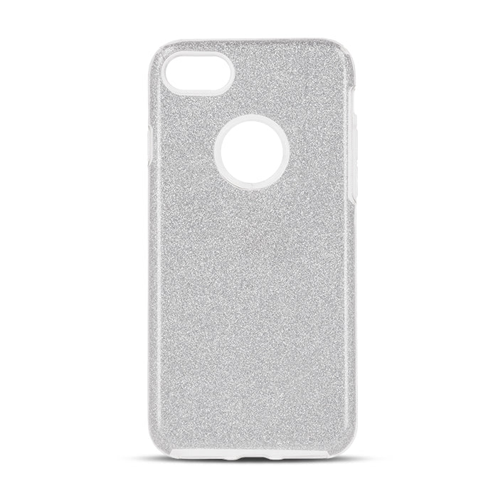 iPhone 7 / 8 / SE Cover Glitter 3-i-1 – Sølv