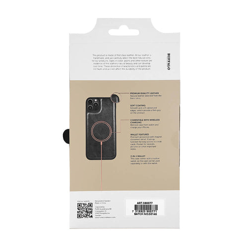 iPhone 14/14 Plus Wallet Flip Cover 2in1 3 card – Sort – Buffalo