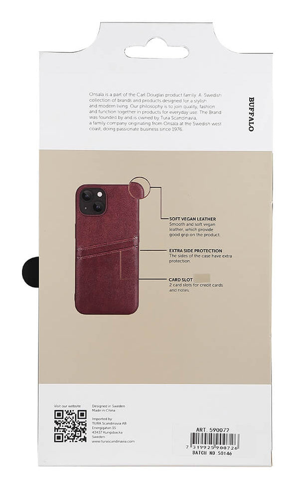 iPhone 13/14 Læder Cover med kortholder 2 6 1 – Brun – Buffalo - billede 4