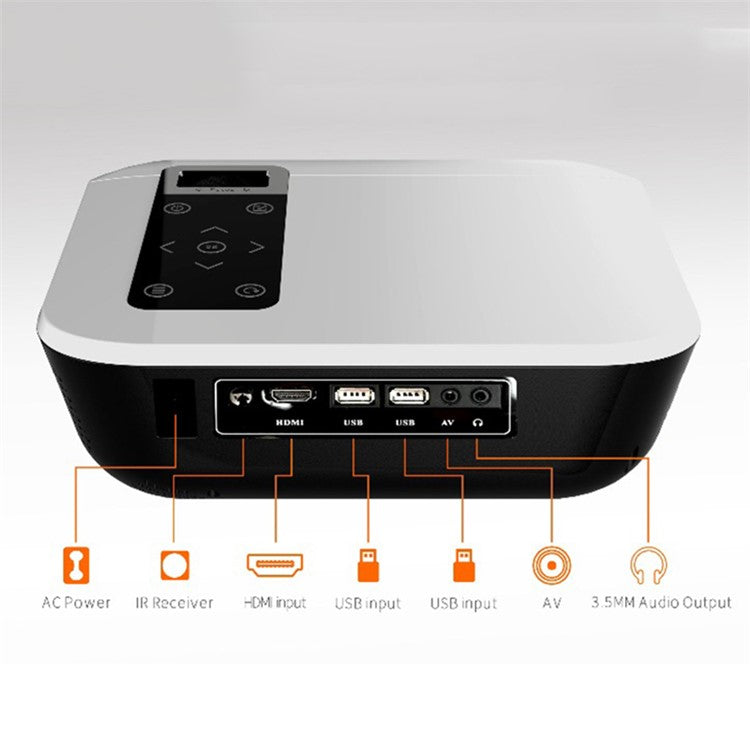 T8 3000 Lumens 4K 1080P HD LED Projector Home Theater  USB AV TV VGA HDMI - EU Plug