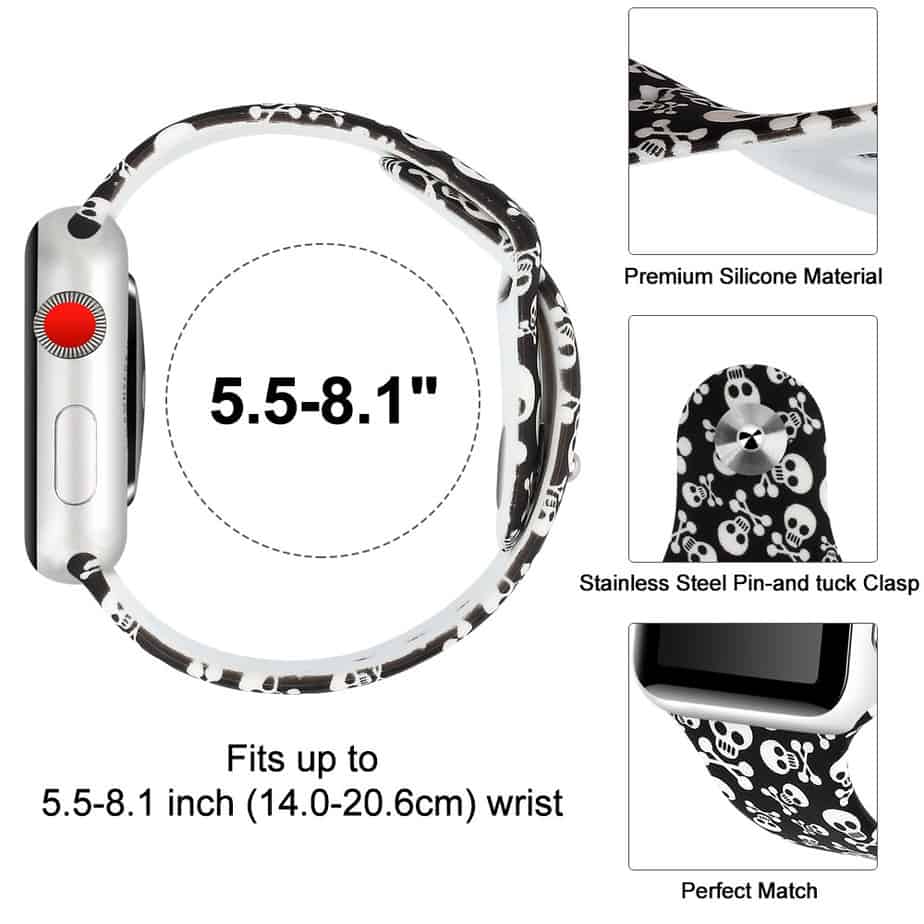Apple Watch Urrem. 42/44mm. Med dødningehoveder