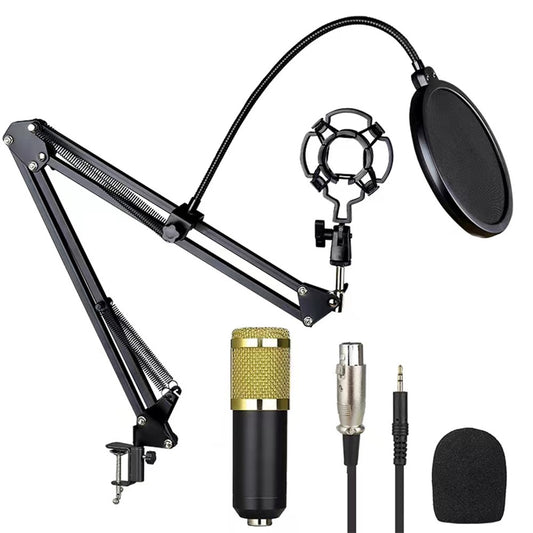 Studio Live Streaming Broadcasting Recording Condenser Microphone Stand Kit