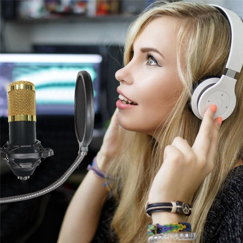 Studio Live Streaming Broadcasting Recording Condenser Microphone Stand Kit