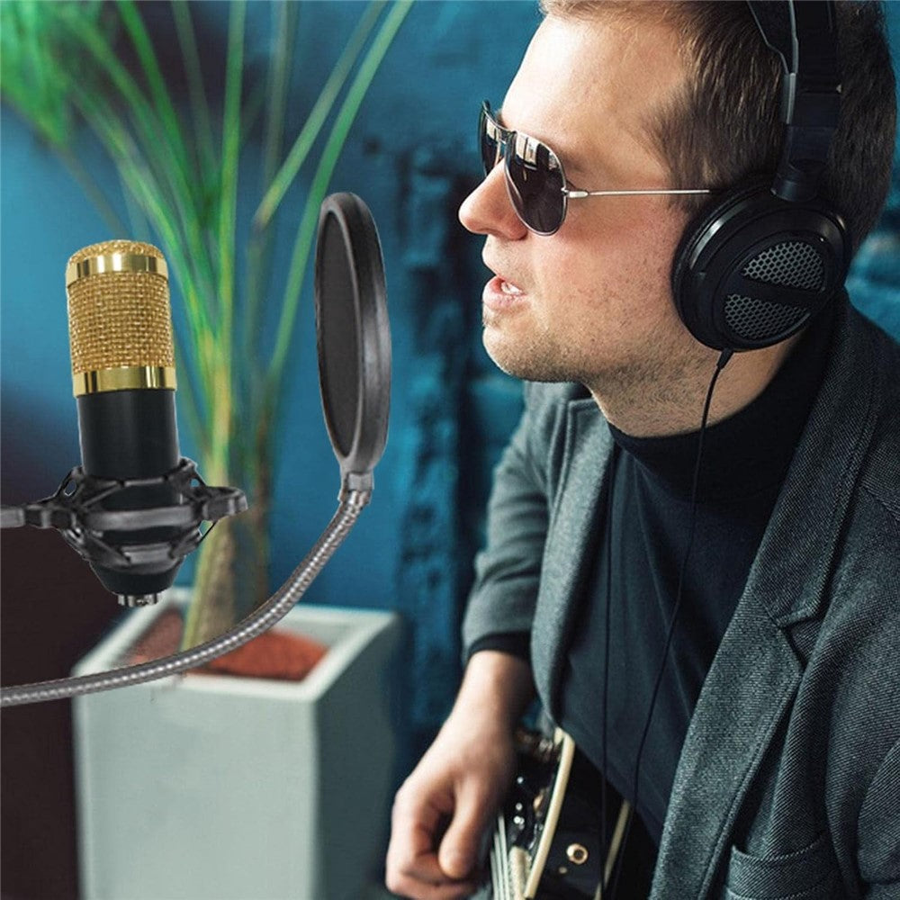 Studio Live Streaming Broadcasting Recording Condenser Microphone Stand Kit