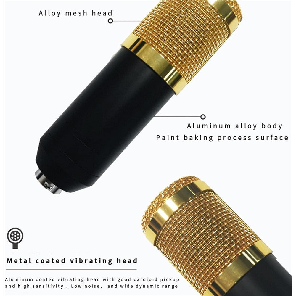 Studio Live Streaming Broadcasting Recording Condenser Microphone Stand Kit
