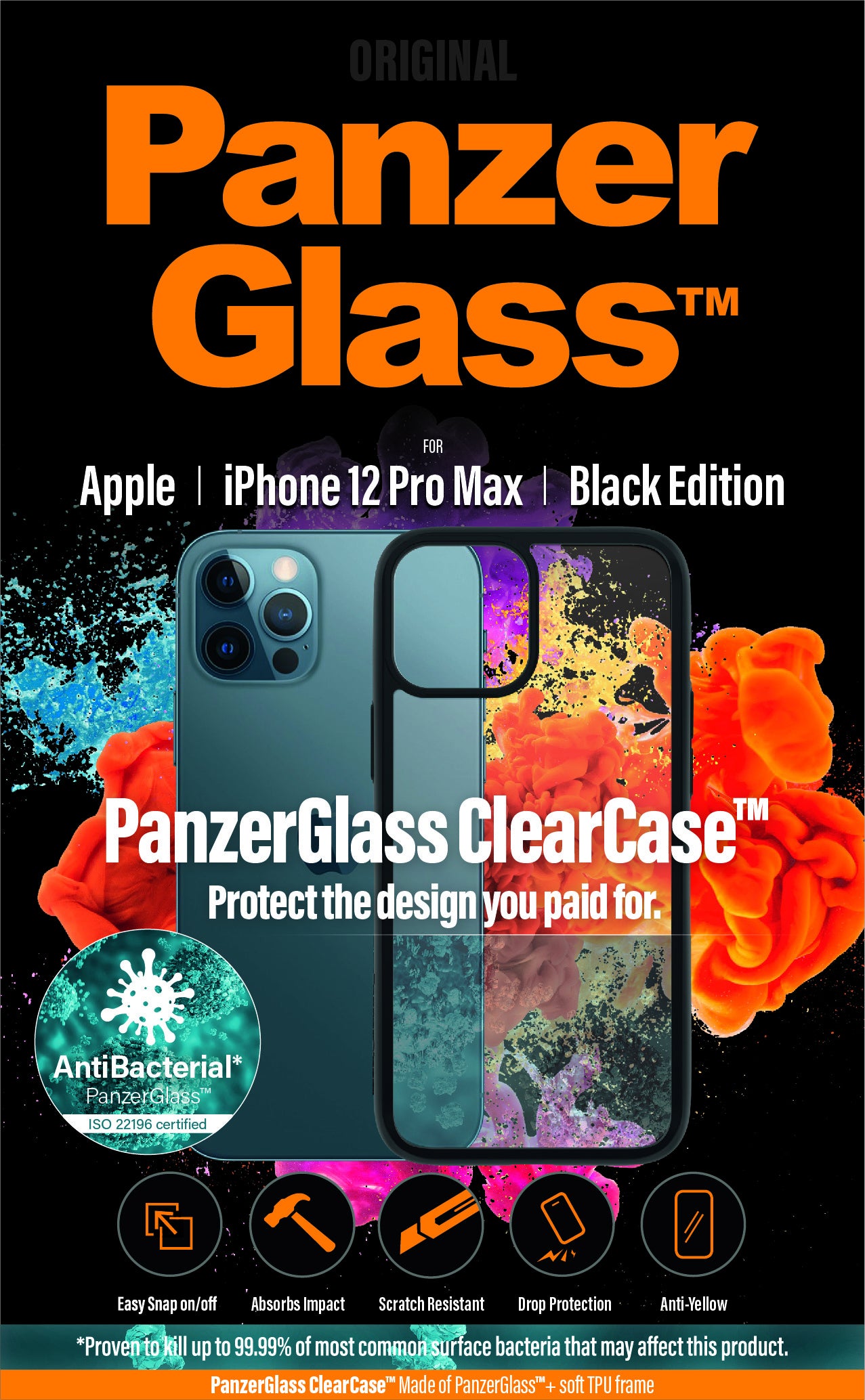 ClearCase iPhone12PM Sort Kant - billede 2
