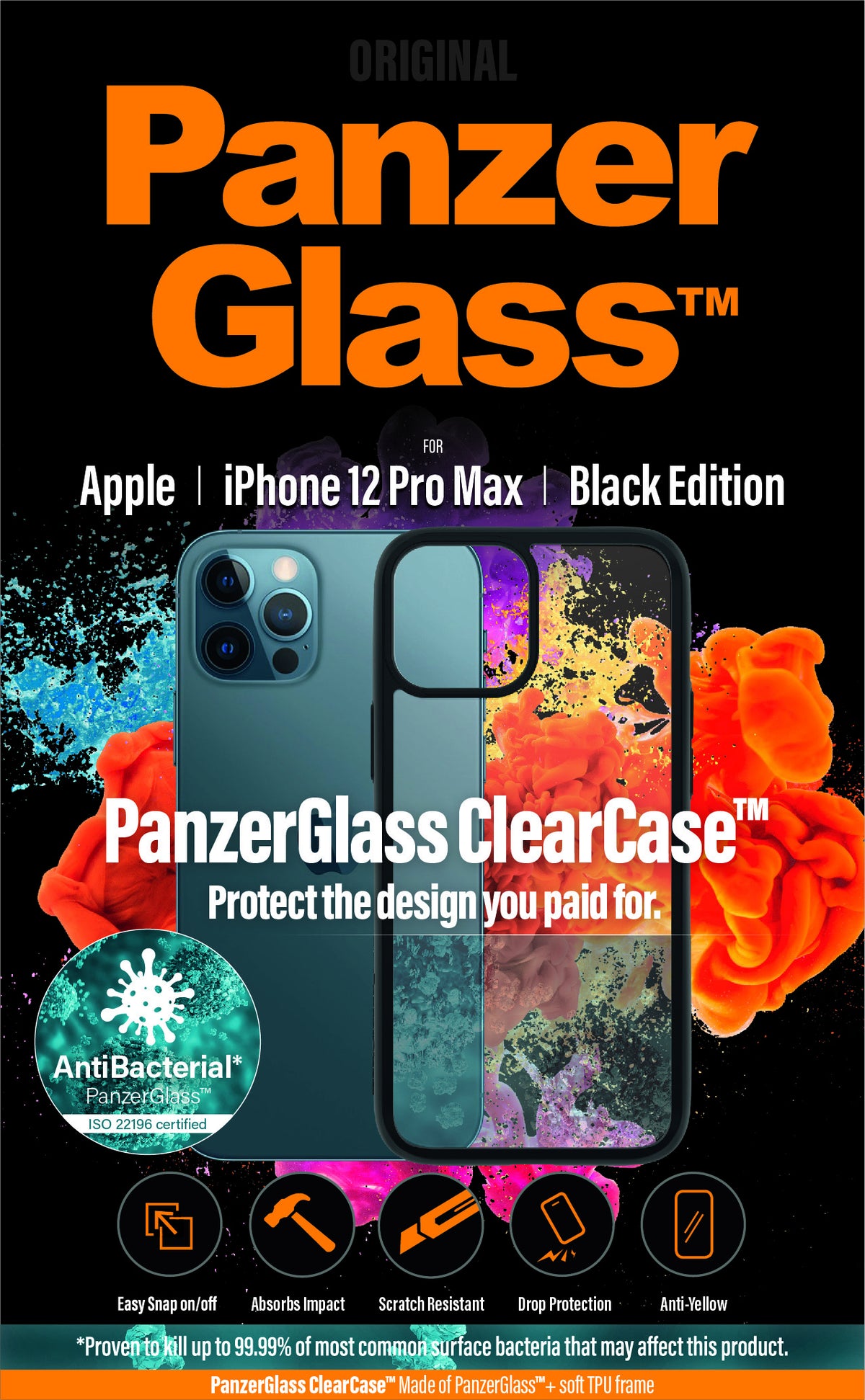 ClearCase iPhone12PM Sort Kant - billede 2