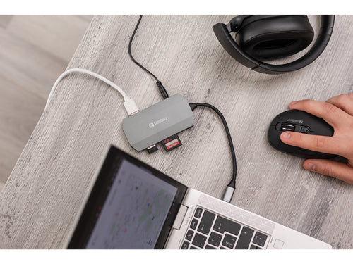 USBC 6-in1 Travel Dock, Alu