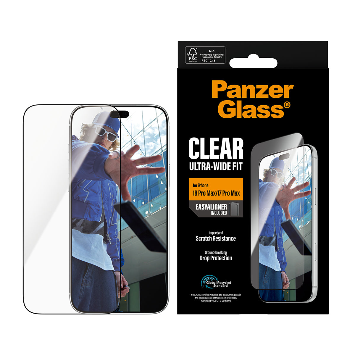 PG Screen Protector iP18 Pro Max/17 Pro Max UWF EasyAligner - billede 2