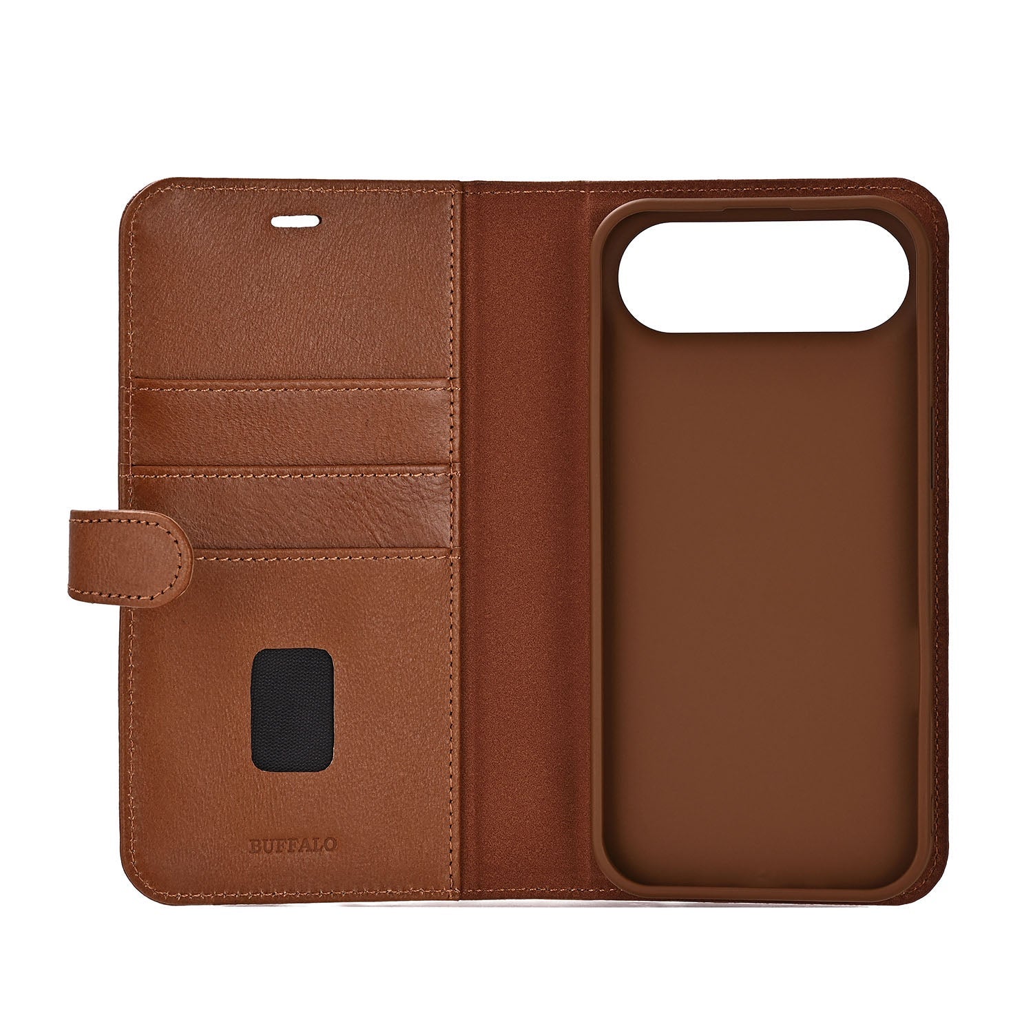 iPhone 17 Air Wallet Flip Cover 2 i 1 MAG – Brun – Buffalo - billede 3