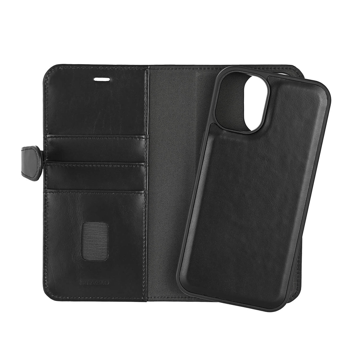 iPhone 16 Plus Læder Wallet Flip Cover 2 i 1 – Sort – Buffalo - billede 5