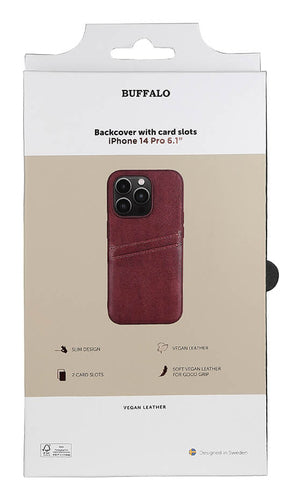 iPhone 14 Pro Læder Cover med kortholder 2 6 1 – Brun – Buffalo