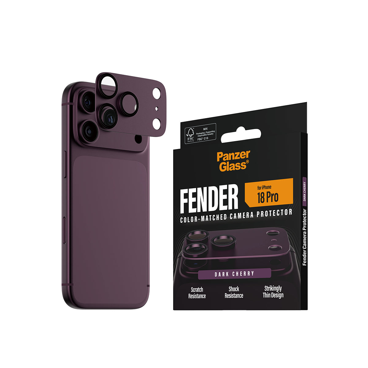 PG Fender Camera Lens Protector Dark Cherry iPhone 18 Pro - billede 6